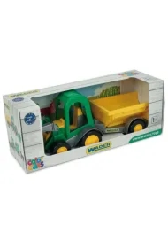 Farmer traktor ładowarka z przyczepą