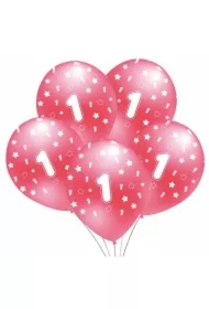 Balon 1 różowy metalik