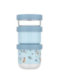 Pojemnik na przekąski piętrowalny Mio 3-częściowy Forest Friends 108034065408