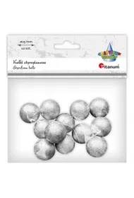 Kulki styropianowe 25mm 12 szt srebrne