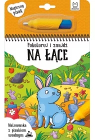 Pokoloruj i znajdź na łące. Malowanka z pisakiem wodnym