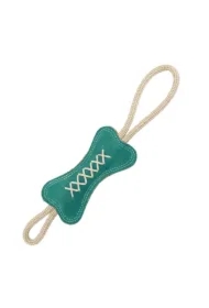 Zabawka, dla psa, kość, skórzana, ze sznurkami, 20 x 7cm/ 5mm