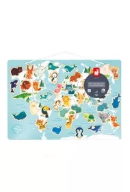 Układanka drewniana magnetyczna z 40 magnesami Małe zwierzątka 2+