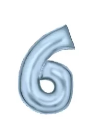 Balon foliowy cyfra 6 pastelowa niebieska