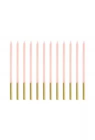 Świeczki urodzinowe gładkie różowe 14cm 12 szt