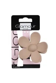 Beżowa klamra do włosów w kształcie kwiatka Duża