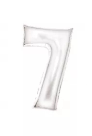 Balon foliowy cyfra 7 satynowa biała