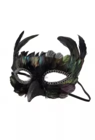 Maska z czarnych piór Kruk
