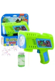 Pistolet na bańki mydlane LED zielony dinozaur