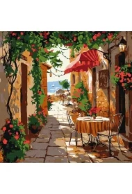 Malowania po numerach - Kawiarnia z meblami