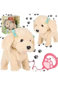 Piesek interaktywny na smyczy szczeka chodzi rusza ogonem Pudel