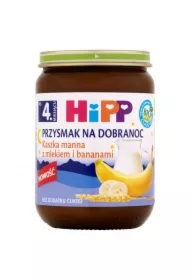 Przysmak na Dobranoc Kaszka manna z mlekiem i bananami po 4. miesiącu