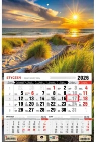 Kalendarz 2026 jednodzielny plaża