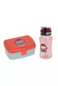 Zestaw na lunch Lunchbox + Tritanowa butelka - bidon 460 ml Tiny Drivers Wóz strażacki