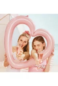 Balon foliowy serce ramka jasno różowy