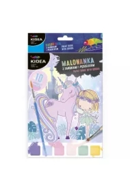 Malowanka z farbkami i pędzelkiem - Wróżki