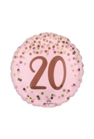 Balon foliowy Pretty pink 20th Birthday 46cm
