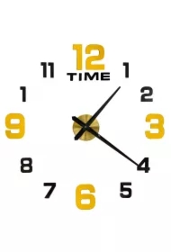 Zegar ścienny naklejany DIY regulowany 100-120 cm czarny złoty 12 cyfr