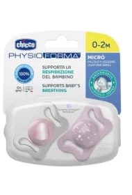 Smoczek uspokajający micro silikon róż 0-2m