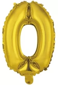 Balon foliowy mini cyfra 0 złota