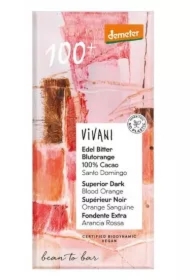 Tabliczka kakaowa o smaku czerwonej pomarańczy demeter