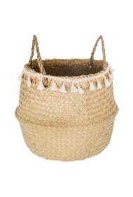 Kosz z trawy morskiej z frędzlami