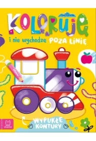 Koloruję i nie wychodzą poza linię. Lokomotywa. Wypukłe kontury