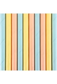 Słomki papierowe Summer time 19,5cm 10 szt