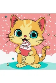 Malowanie po numerach - Malinowe lody Kids 25x25cm