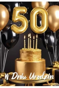 Karnet B6 3D Urodziny 50