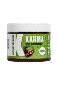 Krem z orzechami laskowymi i kakao oraz kawałkami orzeszków ziemnych