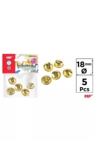 Dzwonek złoty 18mm 5 szt