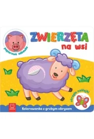 Zwierzęta na wsi. Kolorowanka z grubym obrysem