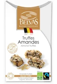 Belgijskie czekoladki trufle z migdałami fair trade bezglutenowe