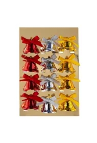 Dzwonki metalowe z kokardką 12 szt