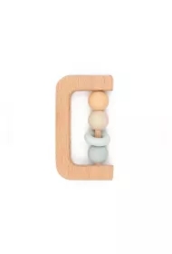 Grzechotka do rączki drewno + silikon