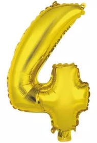 Balon foliowy mini cyfra 4 złota