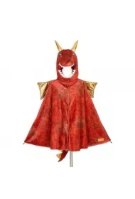 Kostium peleryna z kapturem - maską czerwony smok Red dragon 4-7 lat