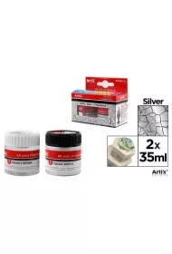 Farba akrylowa srebrny 35ml + środek tworzący