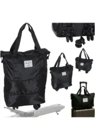 Torba podróżna na kółkach składana turystyczna pojemna 3 rozmiary czarna