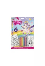 Kolorowanie po numerach A4 5ark Jednorożec