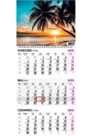 Kalendarz 2026 trójdzielny na spirali Palma
