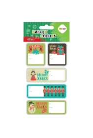 Naklejki Xmas tag 10x20cm HAPPY COLOR