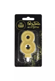 Świeczka 8 eko-brokat