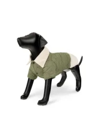 Kurtka, dla psa, zielona, z kołnierzykiem, pikowana, rozmiar XL, 50