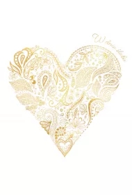 Karnet z bilecikiem Ślub serce pattern