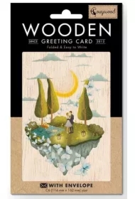 Karnet drewniany C6 + koperta Ślub Wyspa miłości