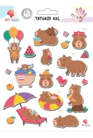 Tatuaże zmywalne dla dzieci Wypoczęta Kapibara XXL