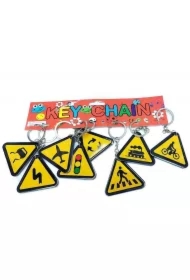 Brelok plastikowy znak drogowy (12 szt)