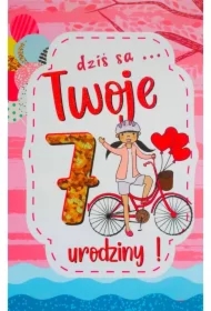 Karnet Urodziny 7 dziewczynka 2K-078